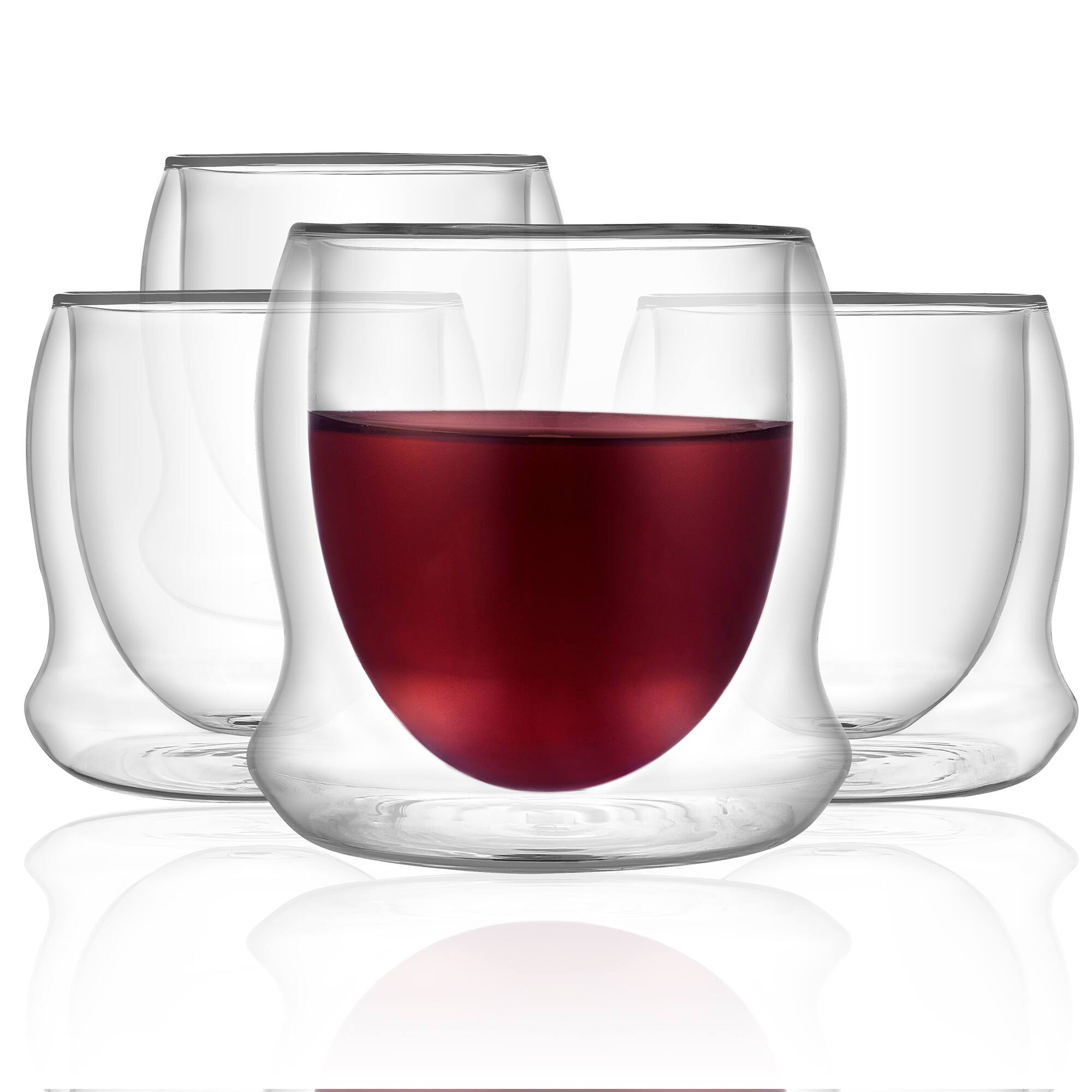 JoyJolt® Cosmo Double Walled Stemless Wine Glasses, 4ct.